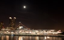 The USS Intrepid sits in the Hudson River, May 25, 2010. The USS Iwo Jima will arrive May 26 and dock next to the ship. More than 3,000 Marines, Sailors and Coast Guardsmen will be in the area participating in community outreach events and equipment demonstrations. This is the 26th year New York City has hosted the sea services for Fleet Week. (Official Marine Corps photo by Sgt. Randall A. Clinton / RELEASED)