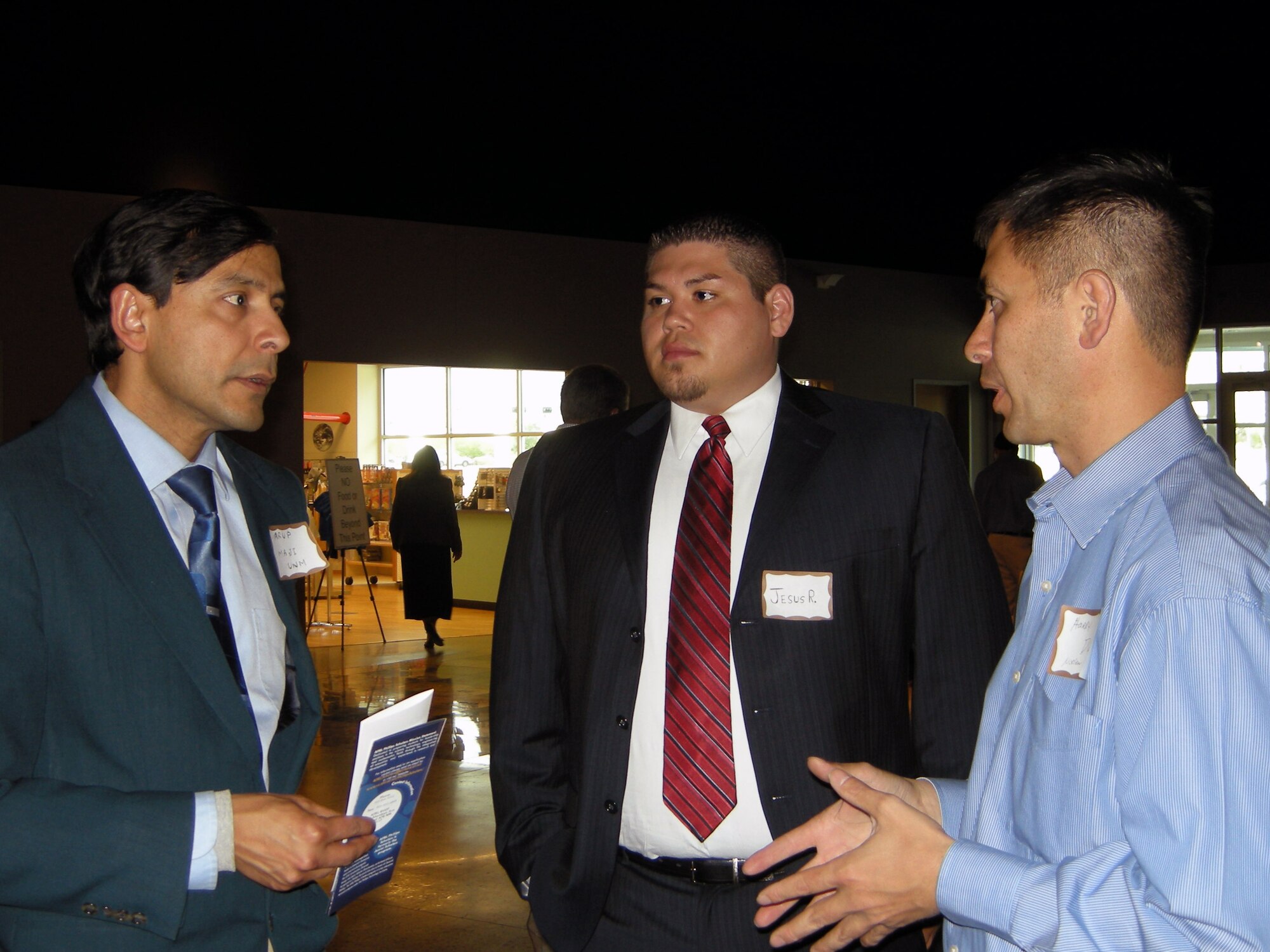 Attendees confer at the May 7 Career Opportunity event held at the National Museum of Nuclear Science and History. Photo by Marie Vanover