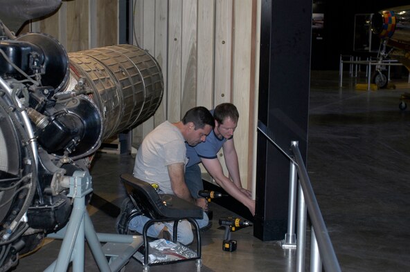 DAYTON, Ohio (05/2010) -- In preparation for the 60th anniversary of the Korean War, the National Museum of the U.S. Air Force is renovating its Korean War exhibit. Here, exhibits specialists assemble walls. (U.S. Air Force photo)