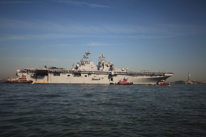 Navy and Coast Guard ships arrived in New York marking the beginning of Fleet Week New York 2010, May 26, 2010. More than 3,000 Marines, Sailors and Coast Guardsmen will be participating in community outreach events and equipment demonstrations May 26 - June 2. This is the 26th year New York City has hosted the sea services for Fleet Week.