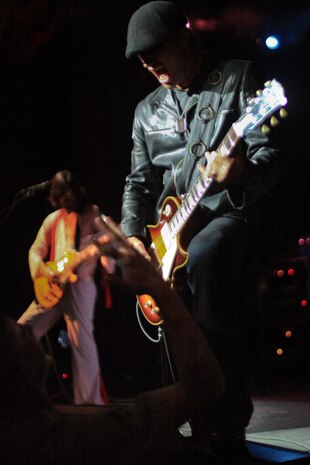 NEW YORK -- The rock band Fuel performed at the Morale, Welfare, Recreation (MWR) Rock The Fleet Party, here May 26, 2010. The kick-off party is the beginning of a hectic week for the more than 3,000 Marines, Sailors and Coast Guardsmen who will be participating in community outreach events and equipment demonstrations May 26 - June 2. This is the 26th year New York City has hosted the sea services for Fleet Week. (Official Marine Corps photo by Sgt. Randall A. Clinton / RELEASED)