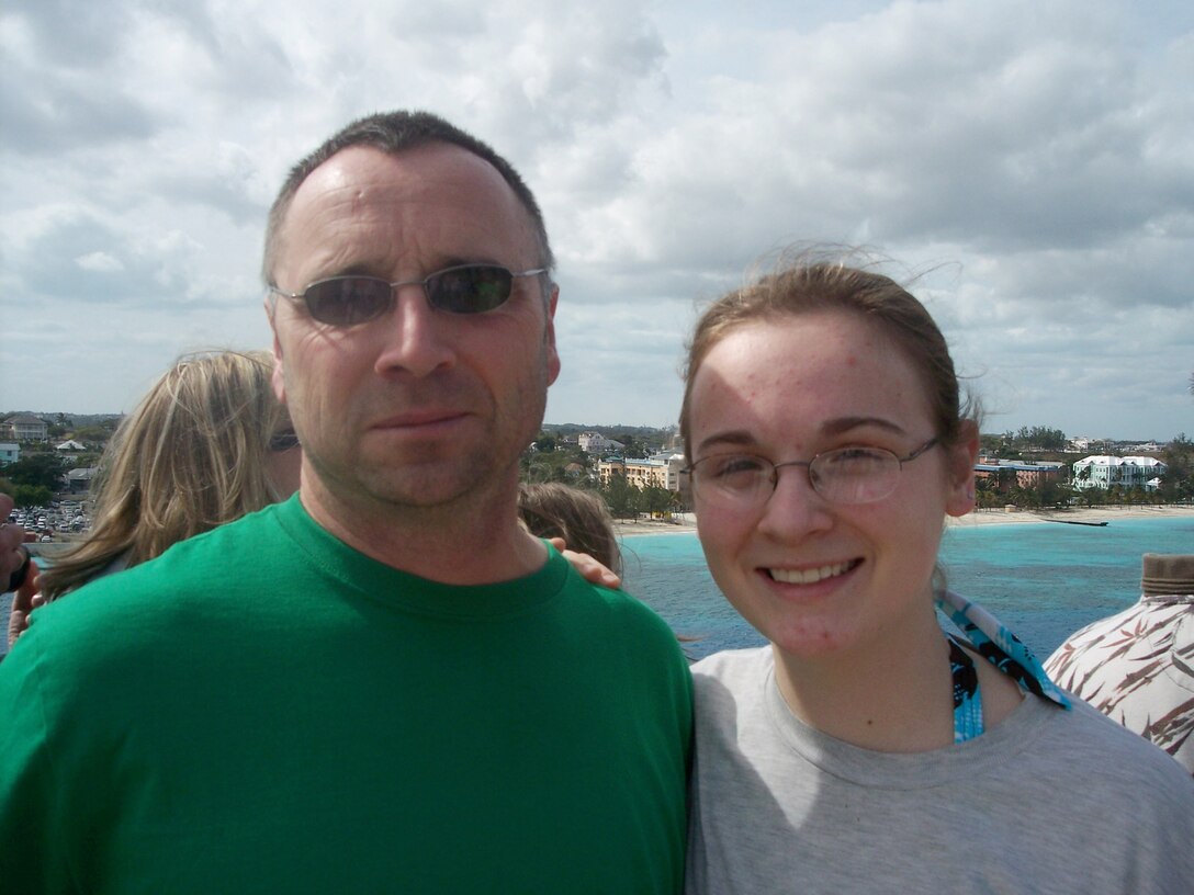 Technical Sgt. Michael Lankarge with his daughter Christina.  Sergeant Lankarge is currently deployed to Iraq and his daughter has been selected to attend an Air Force teen leadership summit in Georgia.