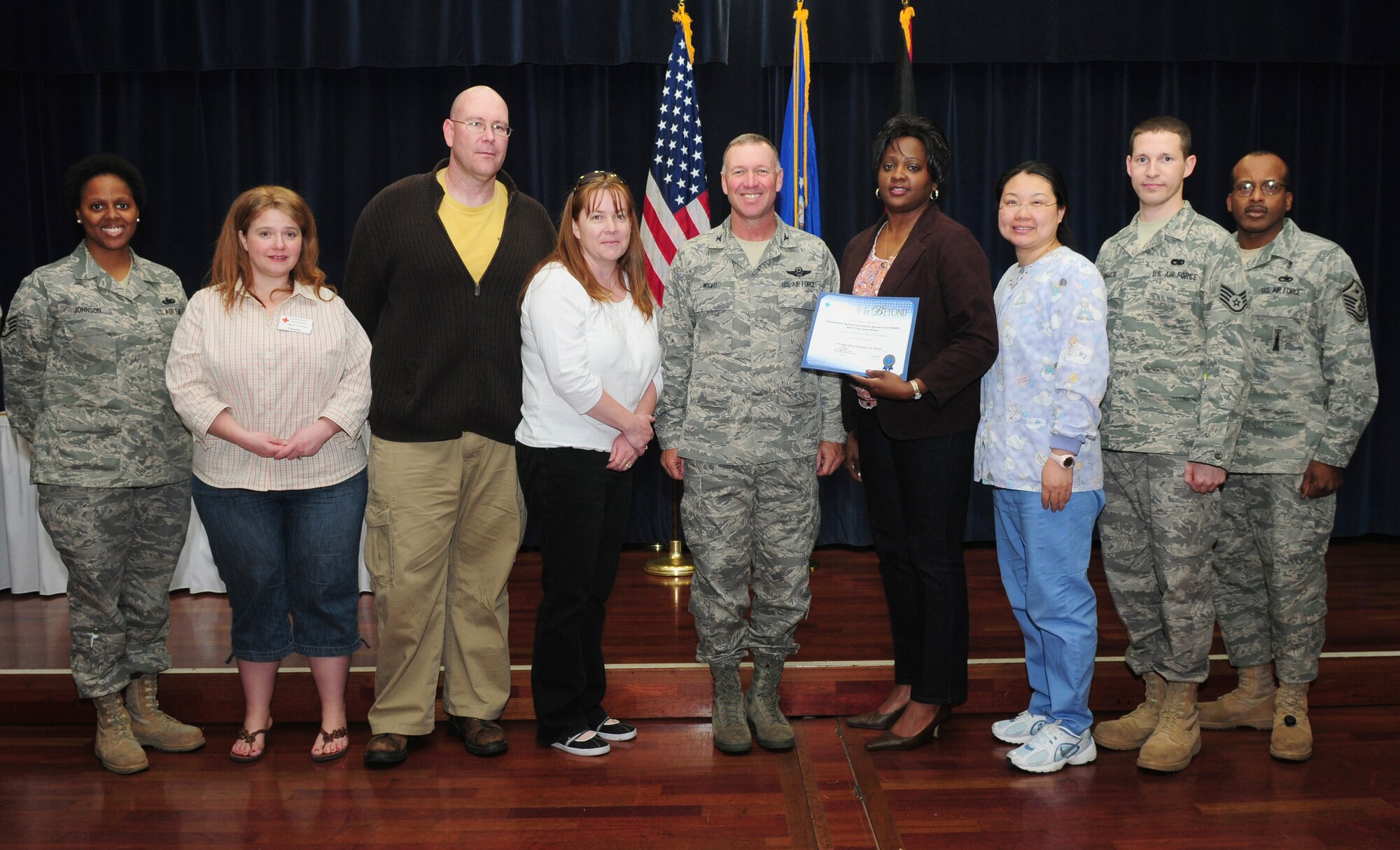Spangdahlem Spouses and Enlisted Members Club – Saber Team Award recipients