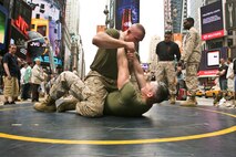 Marines with Special Marine Ground Task Force demonstrated the Marine Corps Martial Arts Program as well as displayed weaponry in support of Fleet Week New York City 2010.  More than 3,000 Marines, Sailors and Coast Guardsmen will be in the area participating in community outreach events and equipment demonstrations. This is the 26th year New York City has hosted the sea services for Fleet Week.