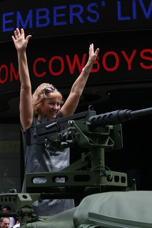 U.S. Marines with Special Marine Ground Task Force demonstrated the Marine Corps Martial Arts Program as well as displayed weaponry in support of Fleet Week New York City 2010.  More than 3,000 Marines, Sailors and Coast Guardsmen will be in the area participating in community outreach events and equipment demonstrations. This is the 26th year New York City has hosted the sea services for Fleet Week. (U.S. Marine Corps photo by Cpl. Patrick P. Evenson)