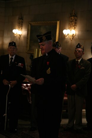 NEW YORK -- Members of the American Legion Post 75 remembered fallen service members in honor of Memorial Day, May 29, 2010.  More than 3,000 Marines, Sailors and Coast Guardsmen will be in the area participating in community outreach events and equipment demonstrations. This is the 26th year New York City has hosted the sea services for Fleet Week.