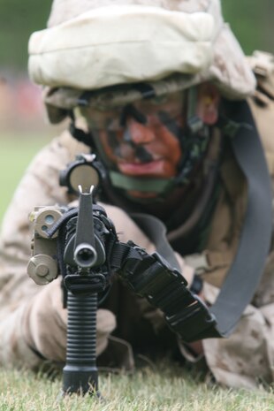 U.S. Marines with Special Marine Ground Task Force (SMGTF), conduct a Helicopter Raid to demonstrate the air and ground combat capibilities of the Marine Corps to the people of New York City at Eisenhower Park, May 29, 2010. Marines from SMGTF were in support of Fleet Week New York City 2010.  (U.S. Marine Corps photo by Cpl. Patrick P. Evenson)