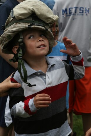 U.S. Marines with Special Marine Ground Task Force (SMGTF), conduct a Helicopter Raid to demonstrate the air and ground combat capibilities of the Marine Corps to the people of New York City at Eisenhower Park, May 29, 2010. Marines from SMGTF were in support of Fleet Week New York City 2010.  (U.S. Marine Corps photo by Cpl. Patrick P. Evenson)