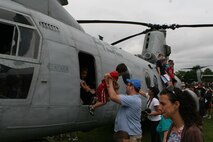 U.S. Marines with Special Marine Ground Task Force (SMGTF), conduct a Helicopter Raid to demonstrate the air and ground combat capibilities of the Marine Corps to the people of New York City at Eisenhower Park, May 29, 2010. Marines from SMGTF were in support of Fleet Week New York City 2010.  (U.S. Marine Corps photo by Cpl. Patrick P. Evenson)