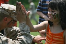 U.S. Marines with Special Marine Ground Task Force (SMGTF), conduct a Helicopter Raid to demonstrate the air and ground combat capibilities of the Marine Corps to the people of New York City at Eisenhower Park, May 29, 2010. Marines from SMGTF were in support of Fleet Week New York City 2010.  (U.S. Marine Corps photo by Cpl. Patrick P. Evenson)