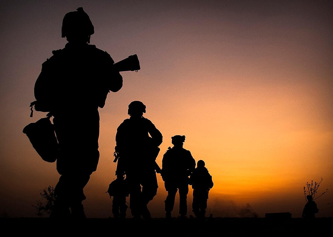 Marines assigned to Headquarters Company, 3rd Battalion, 3rd Marine Regiment, depart a vehicle checkpoint and patrol back to Forward Operating Base Geronimo May 30. The Marines are a part of the H&S guard force, a group of mostly non-infantrymen who perform infantry duties in the H&S battle space. The patrol was the first the Marines had completed on their own without being accompanied by a platoon sergeant or commander. “They’re doing really well, a lot better than I expected,” Cpl. Eric Ramirez, squad leader, said. “Out on patrol they’ve been building their confidence. They’re learning a lot and are motivated.”