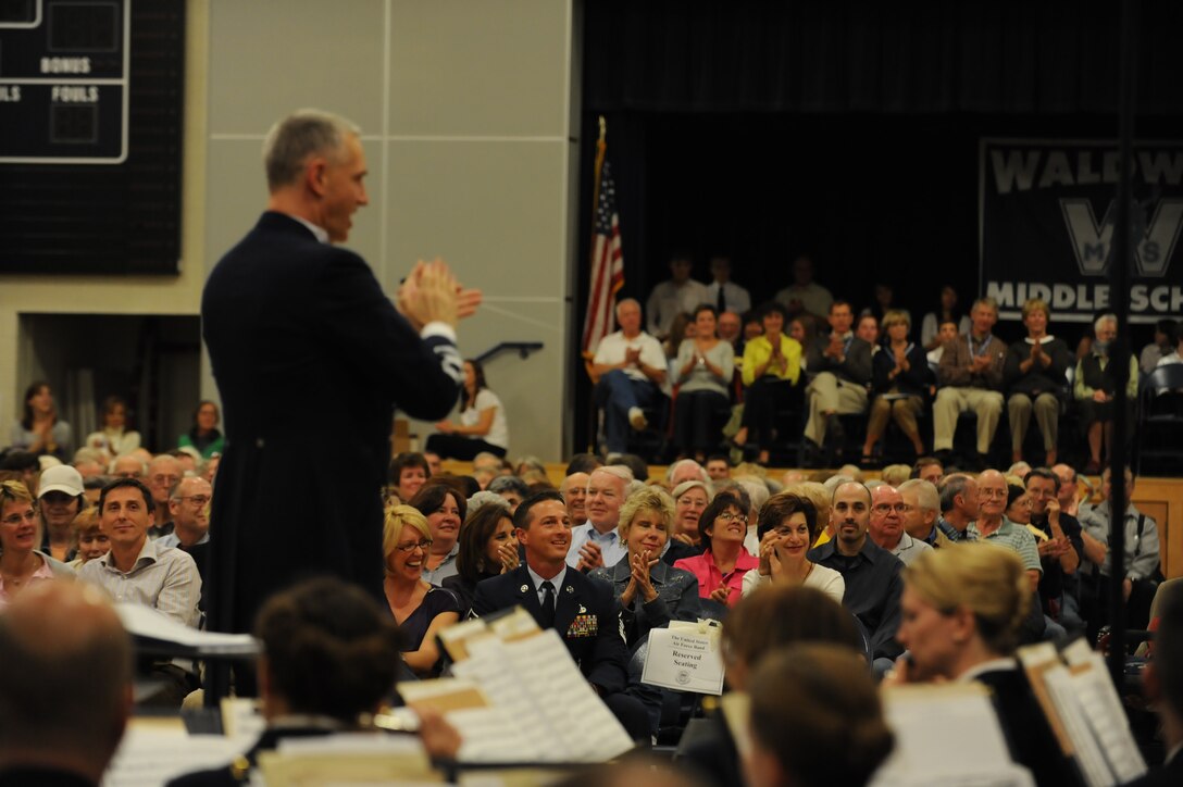 WALDWICK, N.J. -- The U.S. Air Force Band performs Oct. 12 at the Waldwick Middle School Multi Purpose Facility, Waldwick, N.J. The performance was the 7th in the Band’s three-week 2010 Fall Tour. (U.S. Air Force photo by Senior Airman Christopher Ruano) 