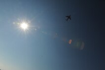 Paratroopers from the 507th Airborne School fall from the sky over Ft. Benning, Ga. after jumping out of a C-17 Globemaster from the 535th Airlift Squadron at Joint Base Pearl Harbor Hickam, Hi. Oct. 14. A C-17 from the 15th Wing made the long journey from Hawaii to Ft. Benning to support the student jump requirements of the 507th AS. (U.S. Air Force photo/Staff Sgt. Nathan Allen)
