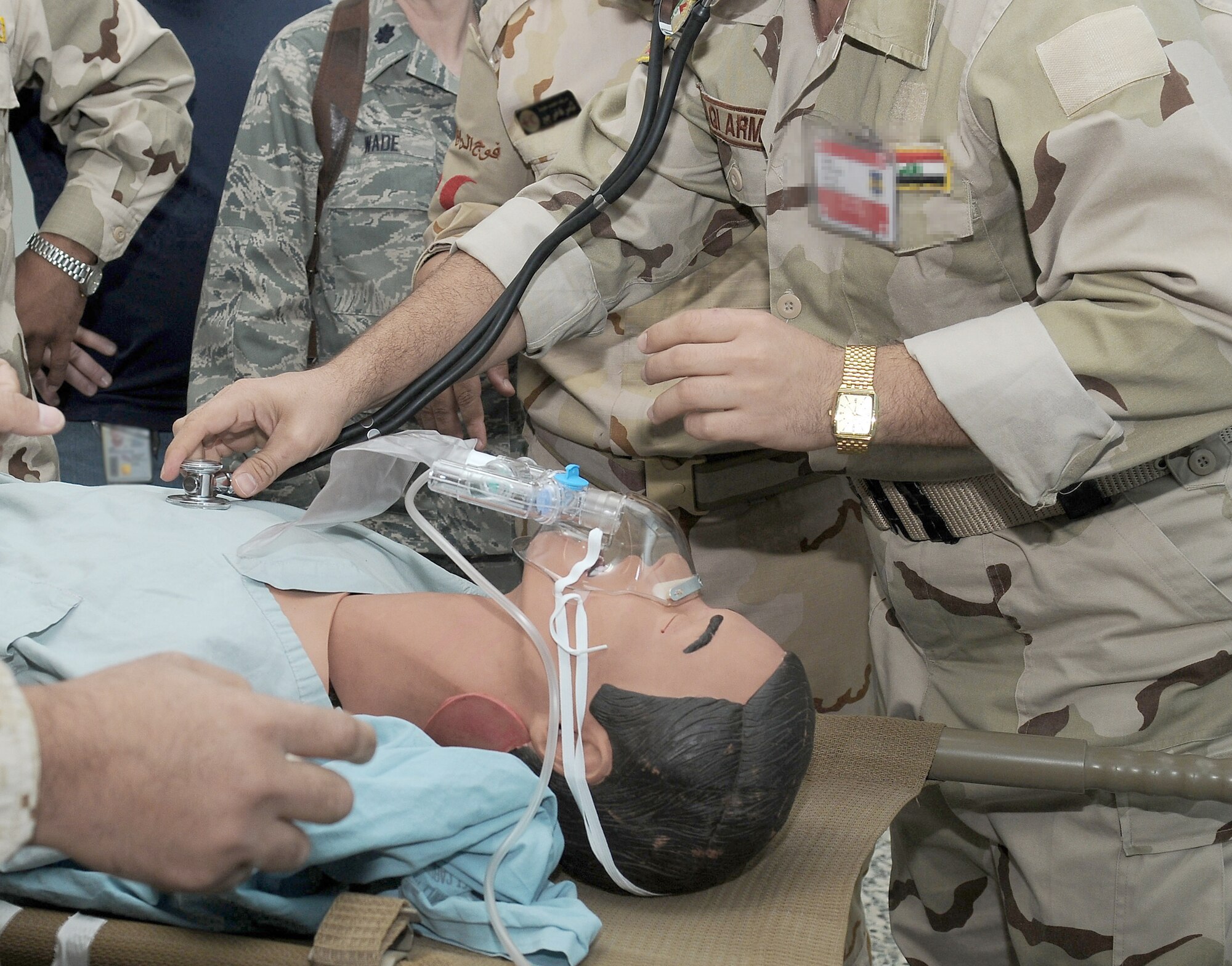 Members of the Iraq army participating in the In-Country Clinical Observership Oct. 26, 2010, at Joint Base Balad, Iraq. The ICCO training includes advanced medical care skills, medical teamwork and medical administration for Iraq Army physicians and nurses. (U.S. Air Force photo/Senior Airman Marianne E. Lane)