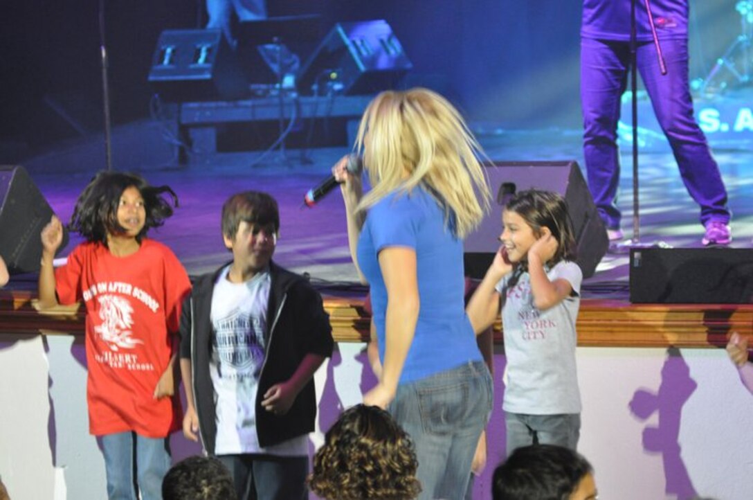 SrA Courtney Clifford performs with Top Flight during a Red Ribbon Week performance in San Antonio, October 2010.