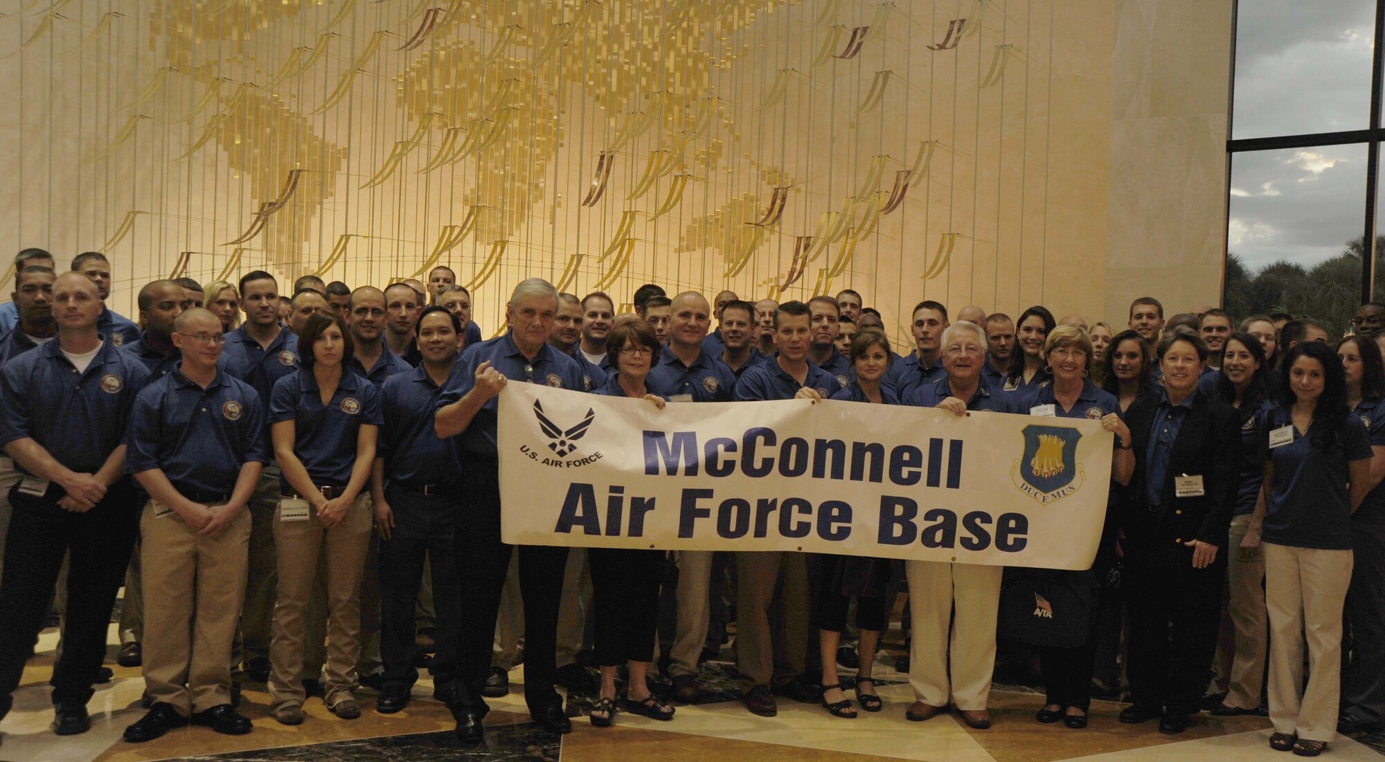 McConnell members pose for a photo at the 42nd Annual Airlift/Tanker Association Conference Oct. 28, 2010, Orlando, Florida.  More than 100 McConnell Airmen attended the conference Oct. 28 through Oct. 31.  (U.S. Air Force photo/Senior Airman Abigail Klein)