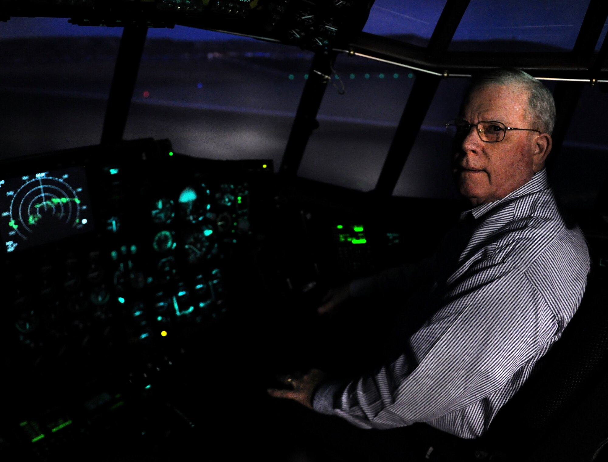 MOODY AIR FORCE BASE, Ga. -- Don Martin, project manager for the 23rd Operations Support Squadron flight simulator facility, has been working on simulators for 55 years. Mr. Martin retired from the military in 1980 and then returned to Moody to continue his career as a civilian in simulator maintenance. He is now the overall project manager for the simulator facility. (U.S. Air Force photo/Airman 1st Class Benjamin Wiseman)(RELEASED)