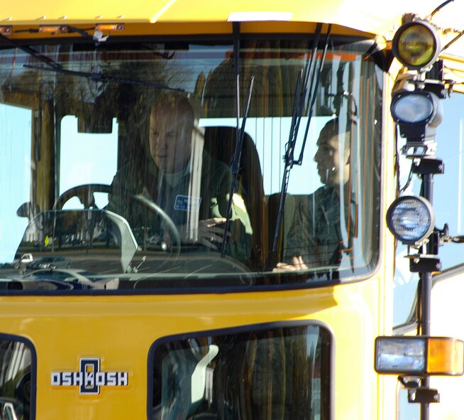 Col. Paul H. Guemmer, 92nd Air Refueling Wing commander, takes the reins of the lead snow plow in the annual snow parade Nov. 3, 2010 here.  The plows make their way around base to show the populace Fairchild is winter ready.  (U.S Air Force photo /Airman 1st Class Natasha E. Stannard)
