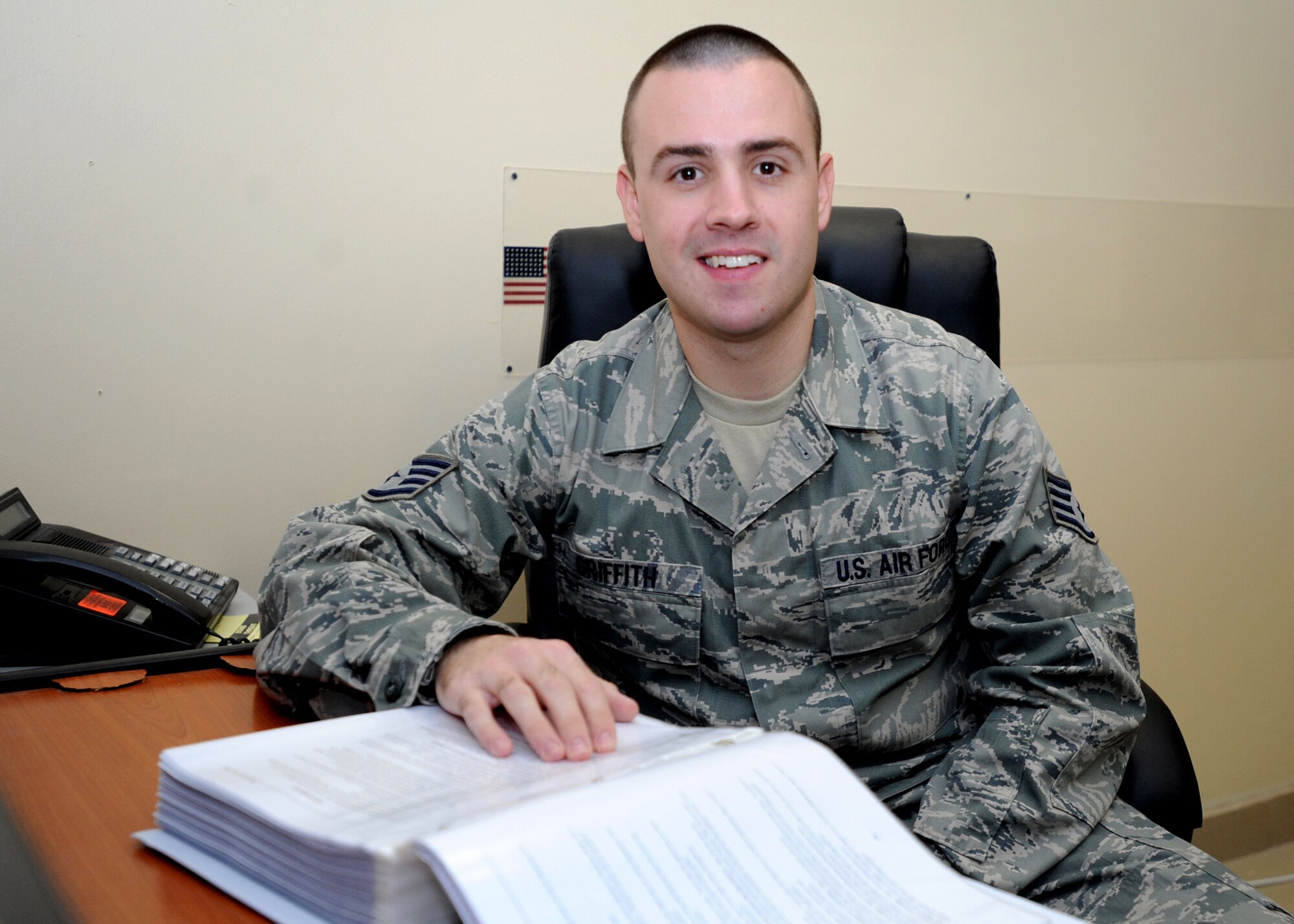 Staff Sgt. Brian Griffith is deployed from the 87th Mission Support Group, Joint Base McGuire-Dix-Lakehurst, N.J.
