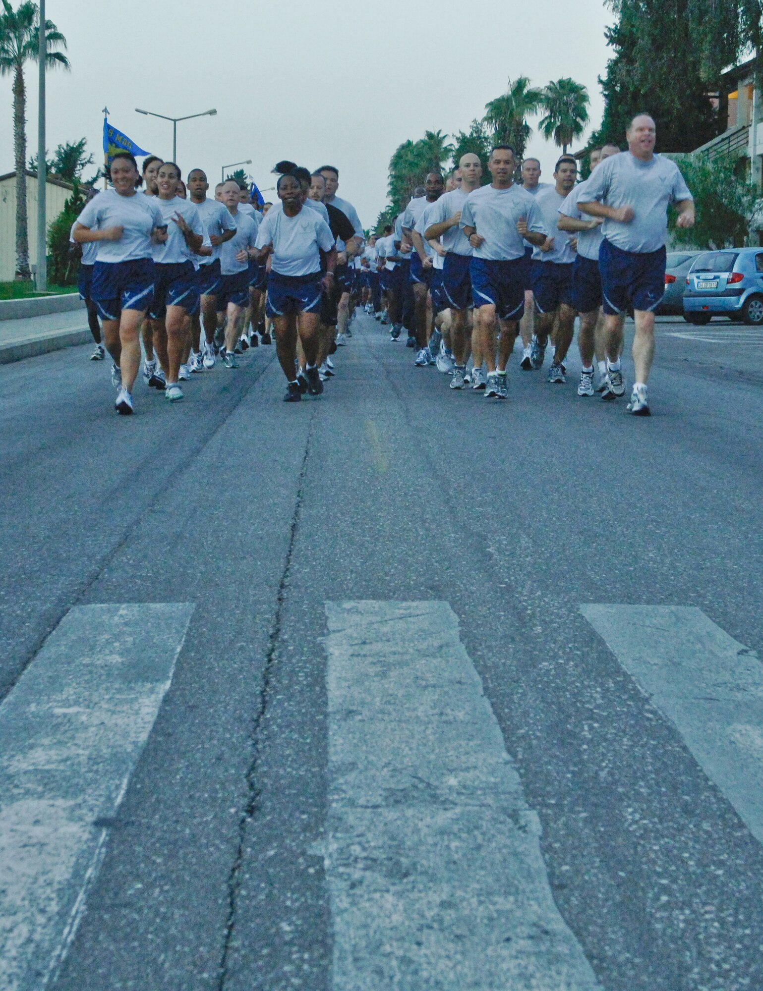Incirlik Airmen participate in the monthly wing run to promote the That Guy campaign Oct. 29, 2010, Incirlik Air Base, Turkey. That Guy campaign, funded by the Department of Defense, has two goals: to reduce alcohol abuse and to raise awareness of the negative short-term social consequences of excessive drinking to young servicemen. (U.S. Air Force photo by Senior Airman Alexandre Montes/Released)