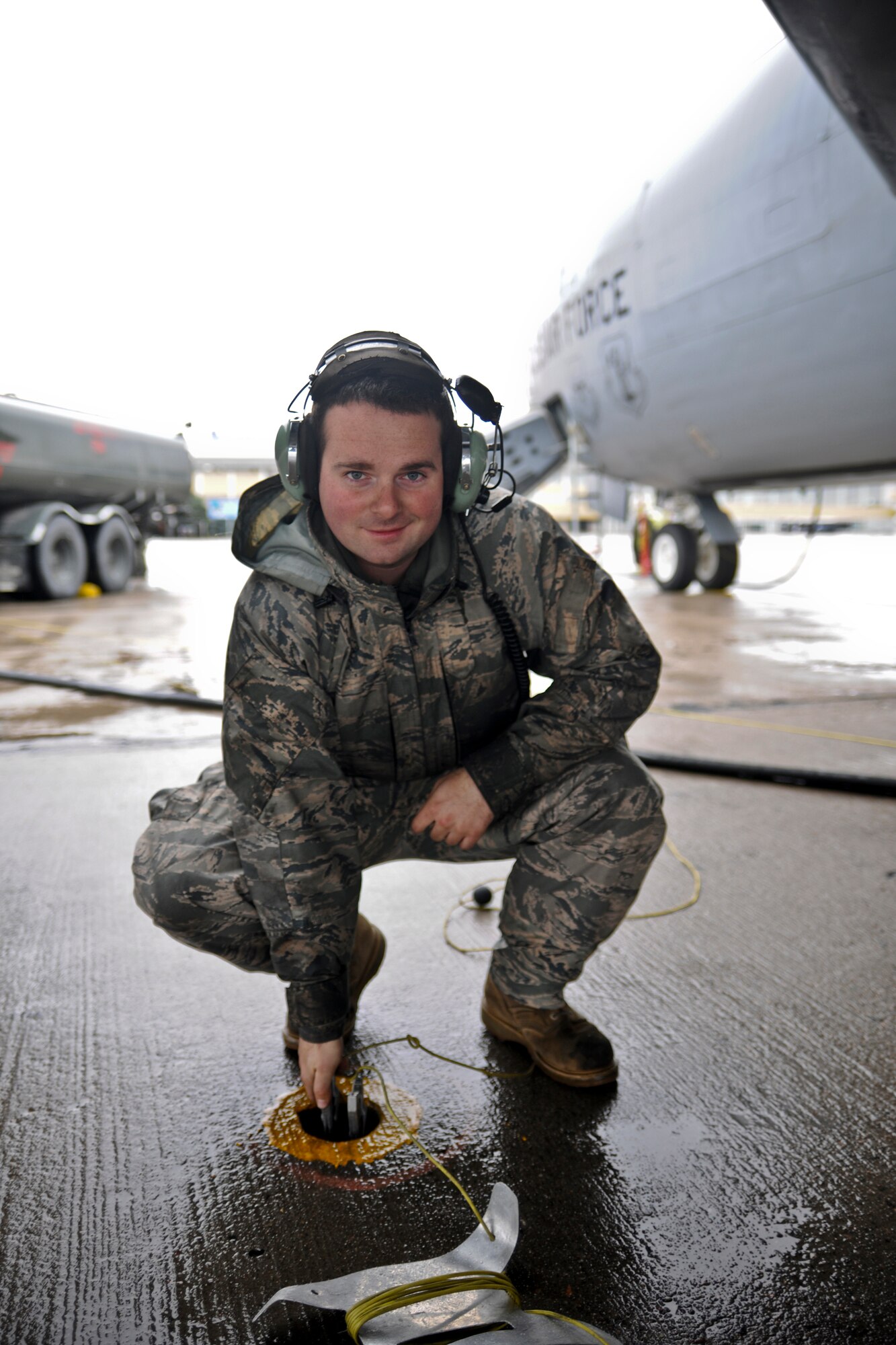 TRANSIT CENTER AT MANAS, Kyrgyzstan - Meet the Warrior of the Week. Senior Airman Ryan O'Farrell  is a 376th Expeditionary Aircraft Maintenance Squadron KC-135 crew chief, deployed from Fairchild Air Force Base, Wash.  He hails from Roseville, Calif.  (U.S. Air Force photo/Staff Sgt. Nathan Bevier)