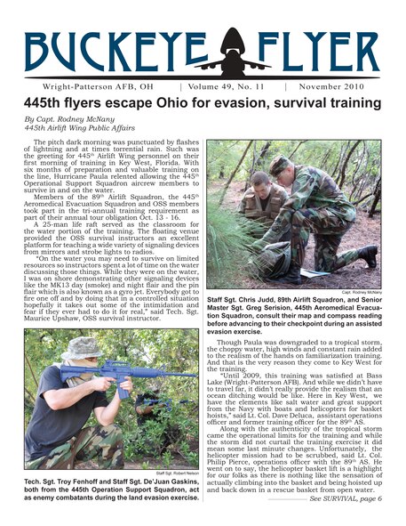 WRIGHT-PATTERSON AIR FORCE BASE, Ohio - The Buckeye Flyer is the official publication of the 445th Airlift Wing and includes eight pages of stories, photos and features. (U.S. Air Force photo)
