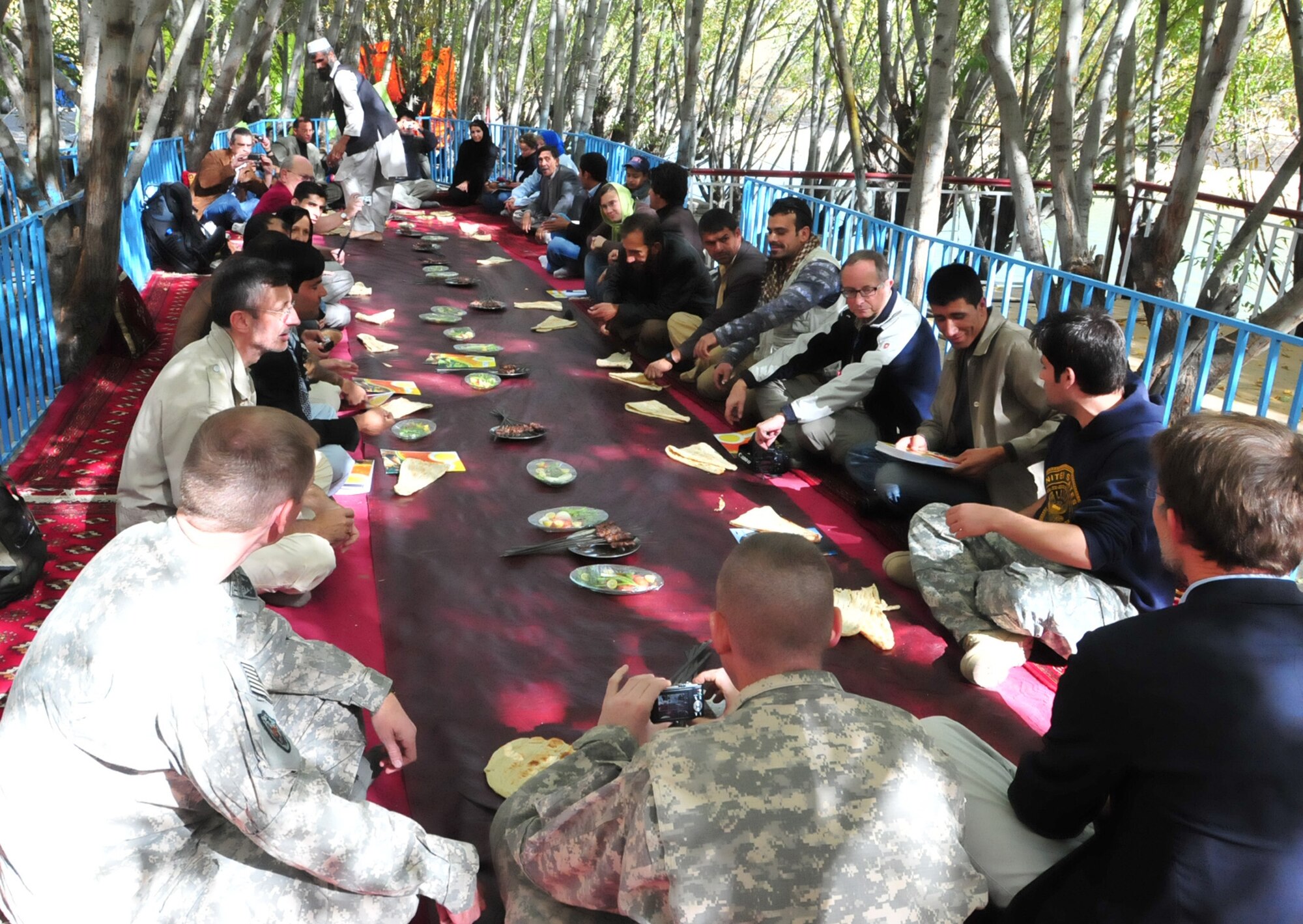 Bill Martin, U.S. Department of State and director of the Panjshir Provincial Reconstruction Team, briefs journalists from France, Germany, Italy, Lithuania, Portugal and Slovenia during a visit to Panjshir PRT as a part of an eight-day tour of Afghanistan organized by the U.S. Mission to NATO with help from the U.S. Embassy Kabul. The briefing highlighted the PRT?s civilian and military partnership, its current activities and its efforts to promote a more effective Afghan government. (U.S. Air Force photo by: Tech. Sgt. Sean Mateo White, Panjshir PRT Photographer)(released)