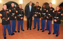 Senator Kerry Visits memebers of the Marine Corps Security Guard Detachment Khartoum, Sudan.