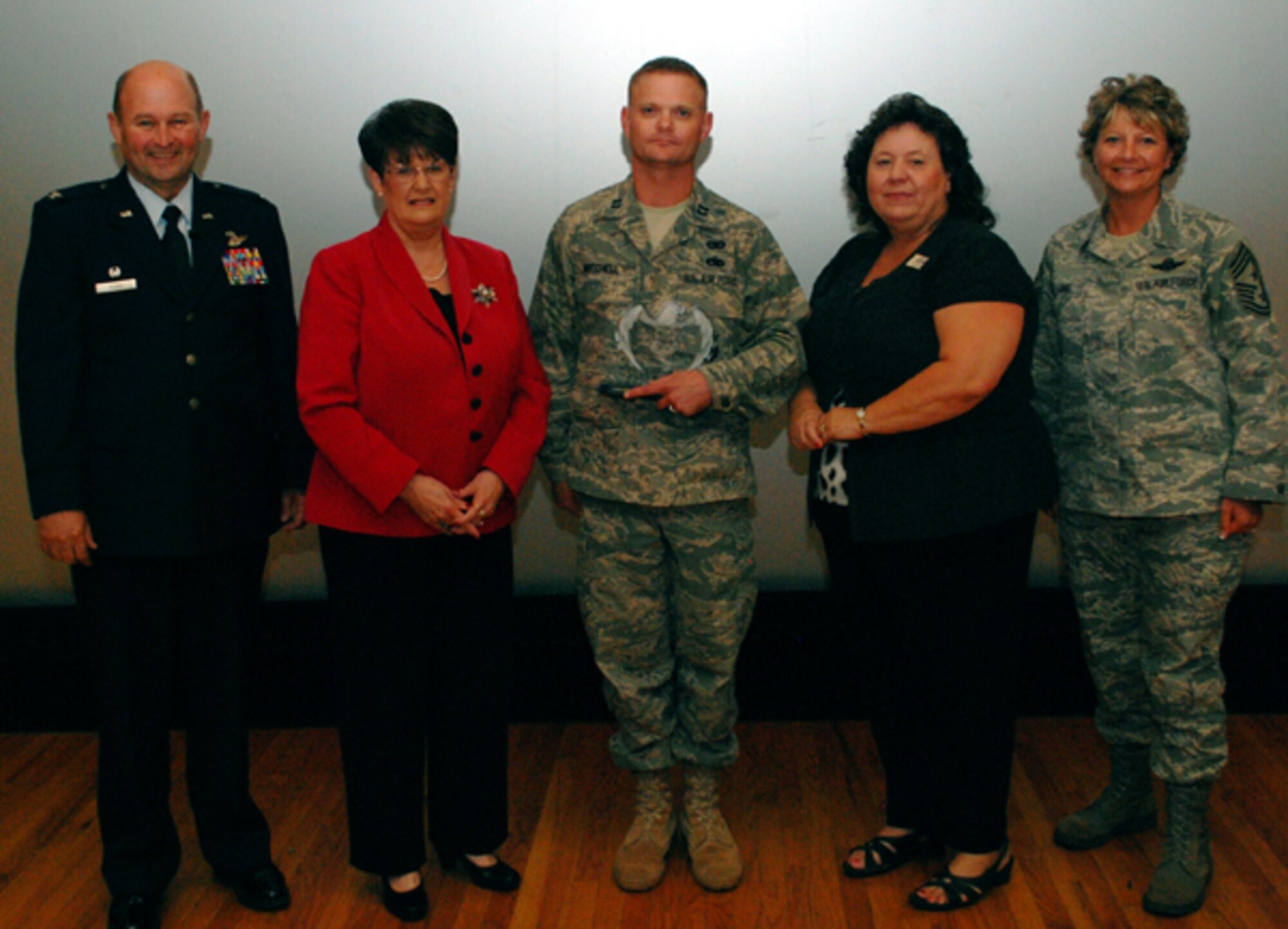 Capt. Patrick Mitchell, commander of 507th Security Forces Squadron was named Company Grade Officer of the Quarter during wing commander's call October 3, 2010.