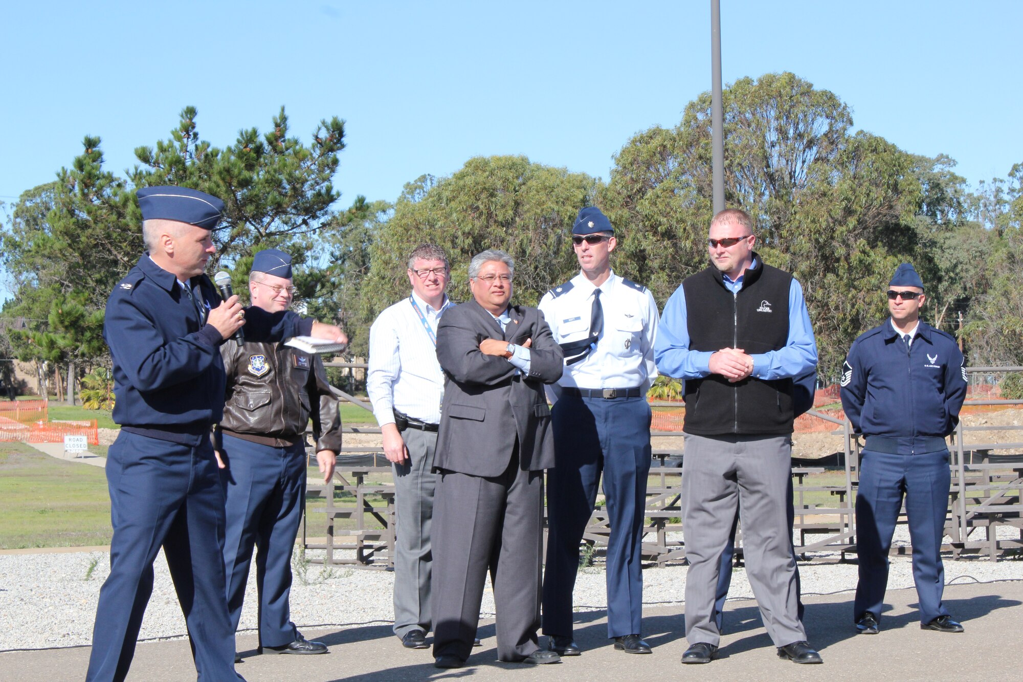VANDENBERG AIR FORCE BASE, Calif. – Col. Richard Boltz, 30th Space Wing commander, recognized the efforts of the Vandenberg Inspector General team in preparation for the recent operational readiness inspection and unit compliance inspection on Monday, Nov. 8, 2010. (U.S. Air Force photo/1st Lt. Ann Blodzinski)