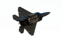 The F-22 Raptor displays an internal weapons bay during AirFest 2010 Nov. 7. The demonstration team showcased the unique capabilities of the world's only operational fifth-generation fighter aircraft. (U.S. Air Force photo/Alan Boedeker)  