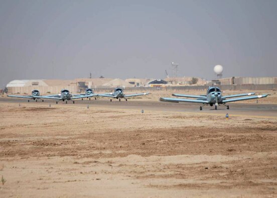 ALI AIR BASE, Iraq -- Iraqi air force CH-2000s arrive here Oct. 17 after being transferred from Basrah Air Base by the Iraqi Ministry of Defense. U.S. Air Force photo by Staff Sgt. Eric Donner 
