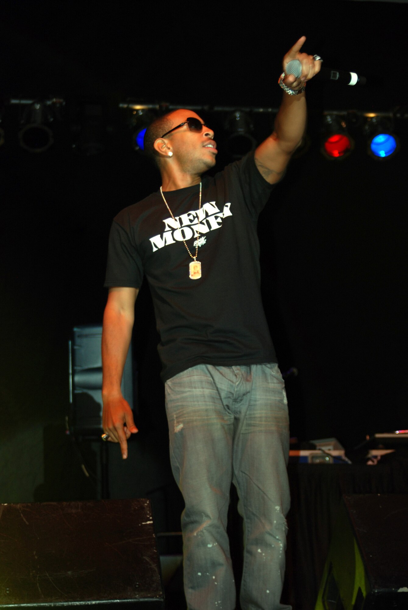 Multi-platinum rapper Ludacris performs at the Fort Meade Pavilion in Maryland on Nov. 6, 2010. The show was part of Air Force Reserve Command Recruiting Service's Stateside Tour for the Troops. (US Air Force photo/Bo Joyner)