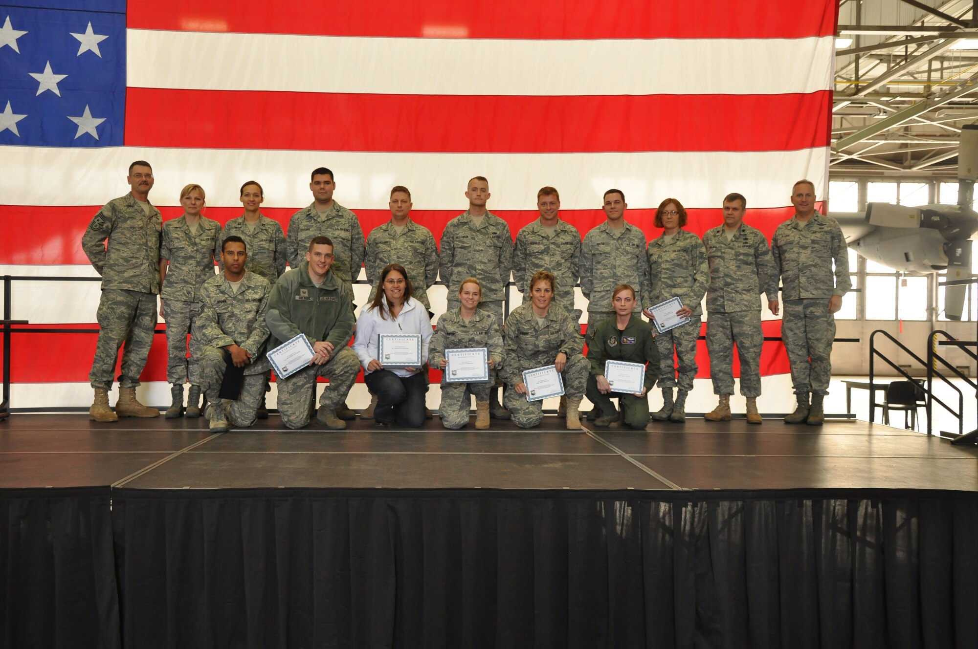 Members of the 934th Airlift Wing are recognized for their outstanding efforts during the recent UCI. (Air Force Photo/TSgt Bob Sommer)