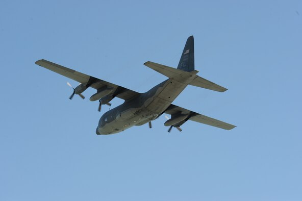 FT. PIERCE, Fla. - An  HC-130P/N King from the 920th Rescue Wing, Patrick Air Force Base, Fla., flies over the National Navy UDT-SEAL Museum here, Nov. 6, 2010, for the museum's 25th annual muster. The plane dropped off the Navy's official parachute team, the Leap Frogs, as part of a demonstration for a crowd of approximately 5,000 service members and civilians (Photo/Senior Airman Anna-Marie Wyant).