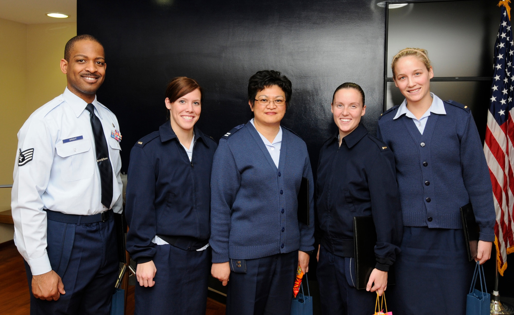 U.S. Airmen were recognized by the Chief of the Police Directorate Kaiserslautern for their life saving actions at an off-base location on Aug. 14, 2010, Ramstein Air Base, Nov. 8, 2010. An AAFES employee ran off the road and hit two trees; she sustained life-threatening injuries and the quick action and life-saving measures initiated by the pictured individuals, kept her alive until the emergency, first responders arrived. (U.S. Air Force photo by Airman Kendra Alba)