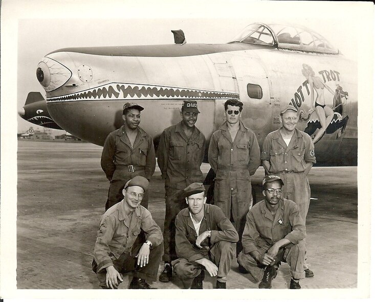BARKSDALE AIR FORCE BASE, La. -- Early 1950s maintainers from the 91st Strategic Reconnaissance Wing pose next to an RB-45C Tornado, an aircraft vital for bombing missions during the Korean War. They represent a part of the honorable lineage the 91st Missile Wing carries with it, dating all the way to World War II. The 91st was originally activated as a SRW in 1948 at McGuire Air Force Base, N.J. with an original mission of reconnaissance-aerial photography and mapping. (Photo courtesy/91st Missile Wing Historian)