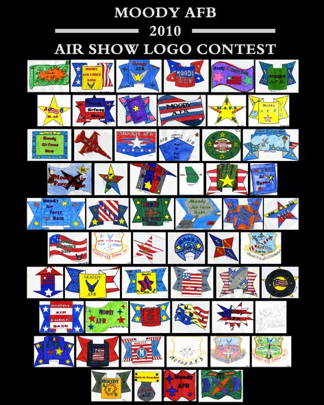 MOODY AIR FORCE BASE, Ga. -- A logo contest was held as part of Moody’s Community Appreciation Day Air Show scheduled for Nov. 13. These are a few of the logos that children from local communities submitted to the contest. (U.S. Air Force photo illustration/Airman 1st Class Benjamin Wiseman)(RELEASED)