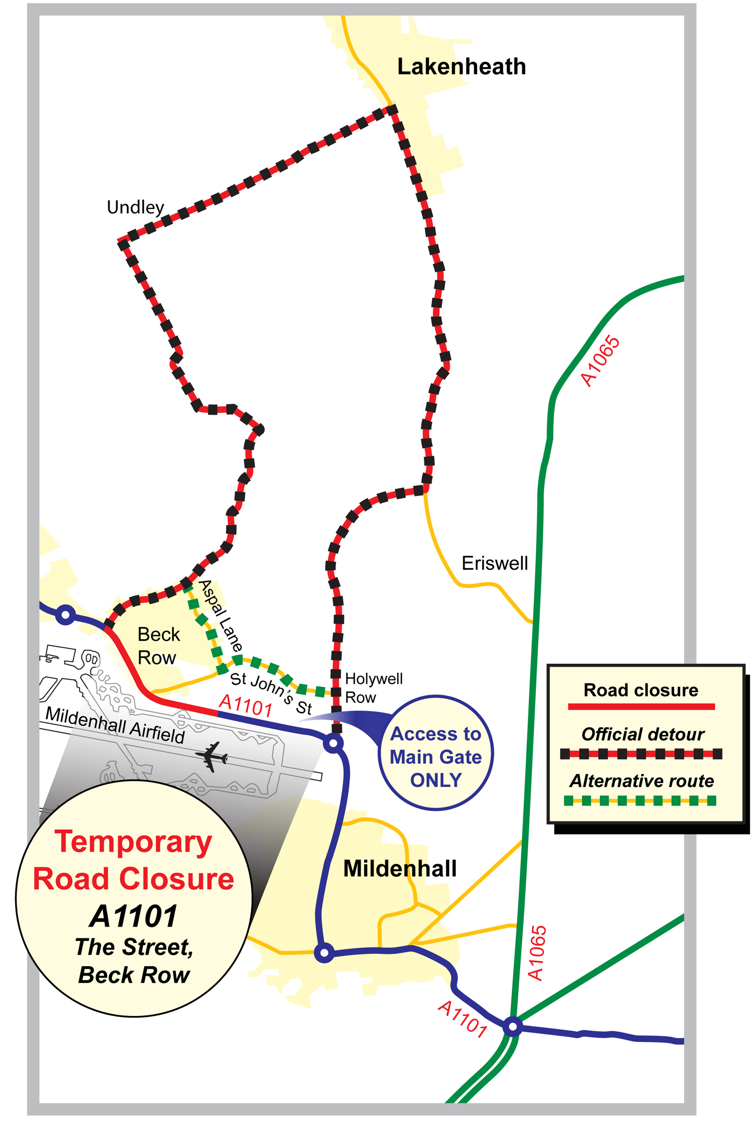 Road closure Friday, plan alternate routes > Royal Air Force Mildenhall