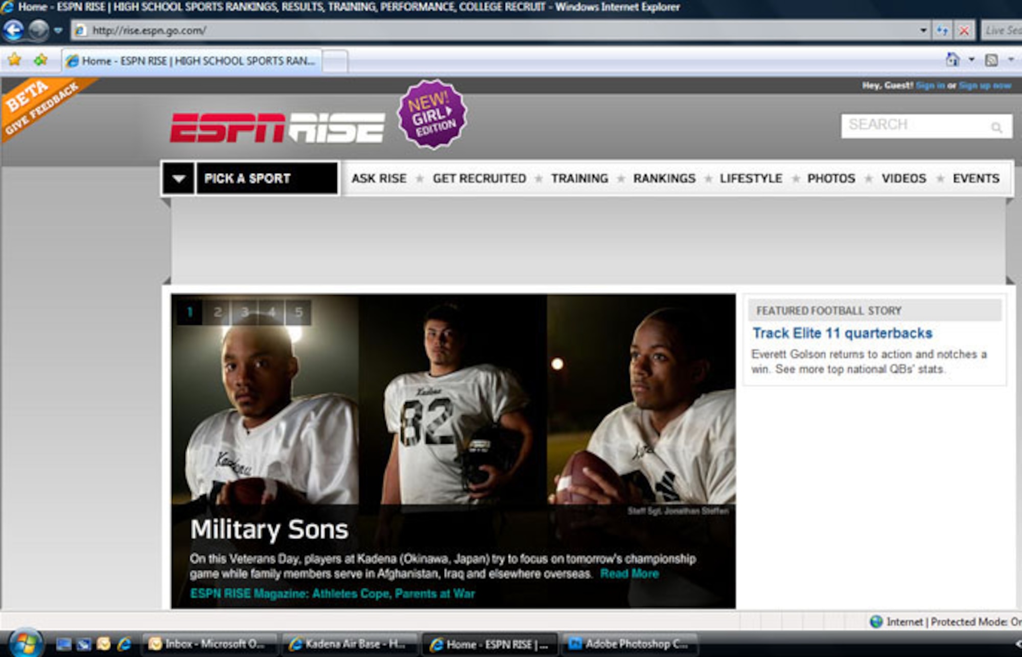 KHS football on ESPN Rise. 