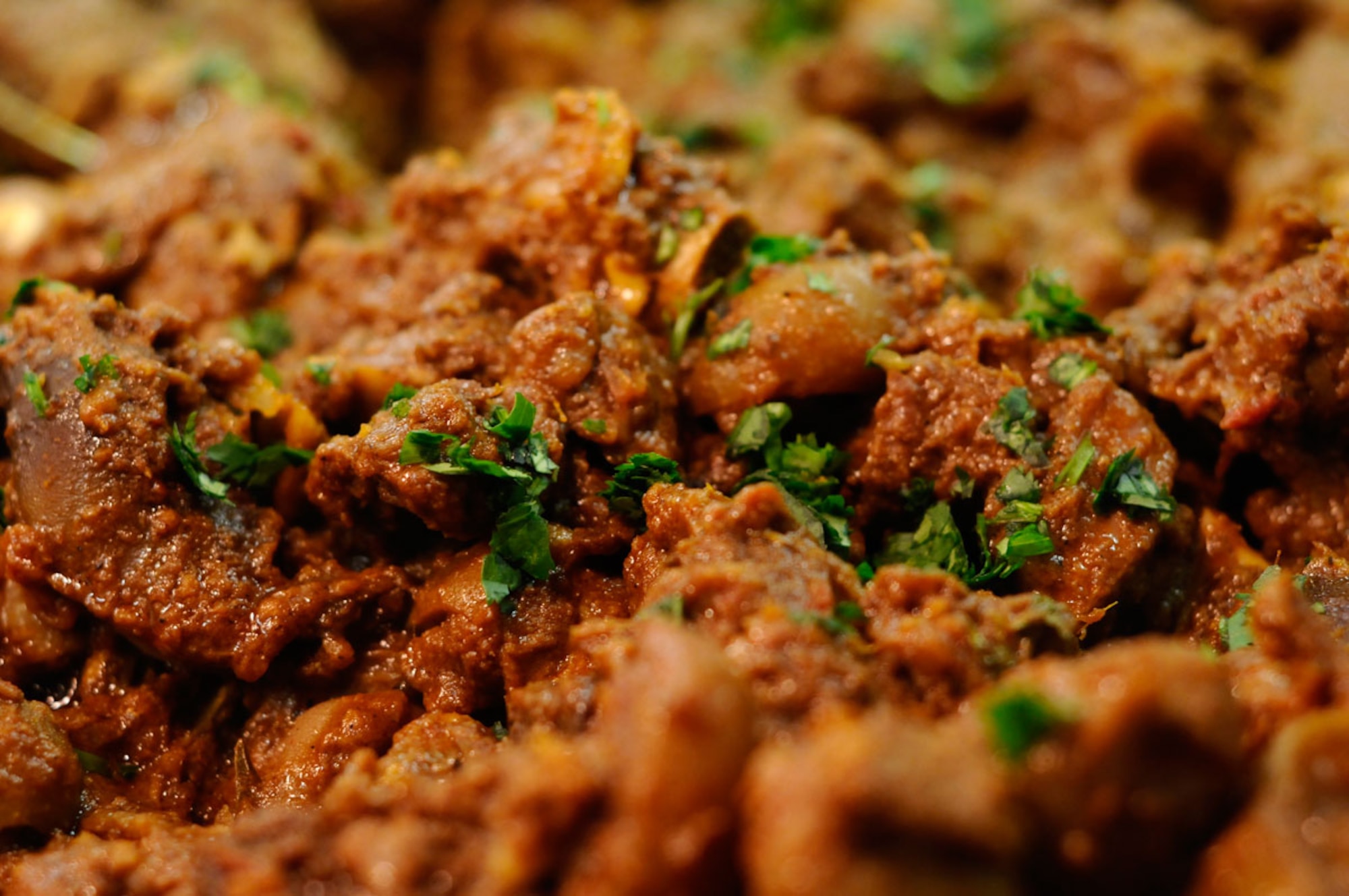 Joint Base Elmendorf-Richardson, Alaska - Curried goat, or mutton, was also served at the Diwali celebration.  Ladled over a mound of steaming rice, this dish is full of rich meat in a rib-sticking sauce. (U.S. Air Force photo/Percy G. Jones)
