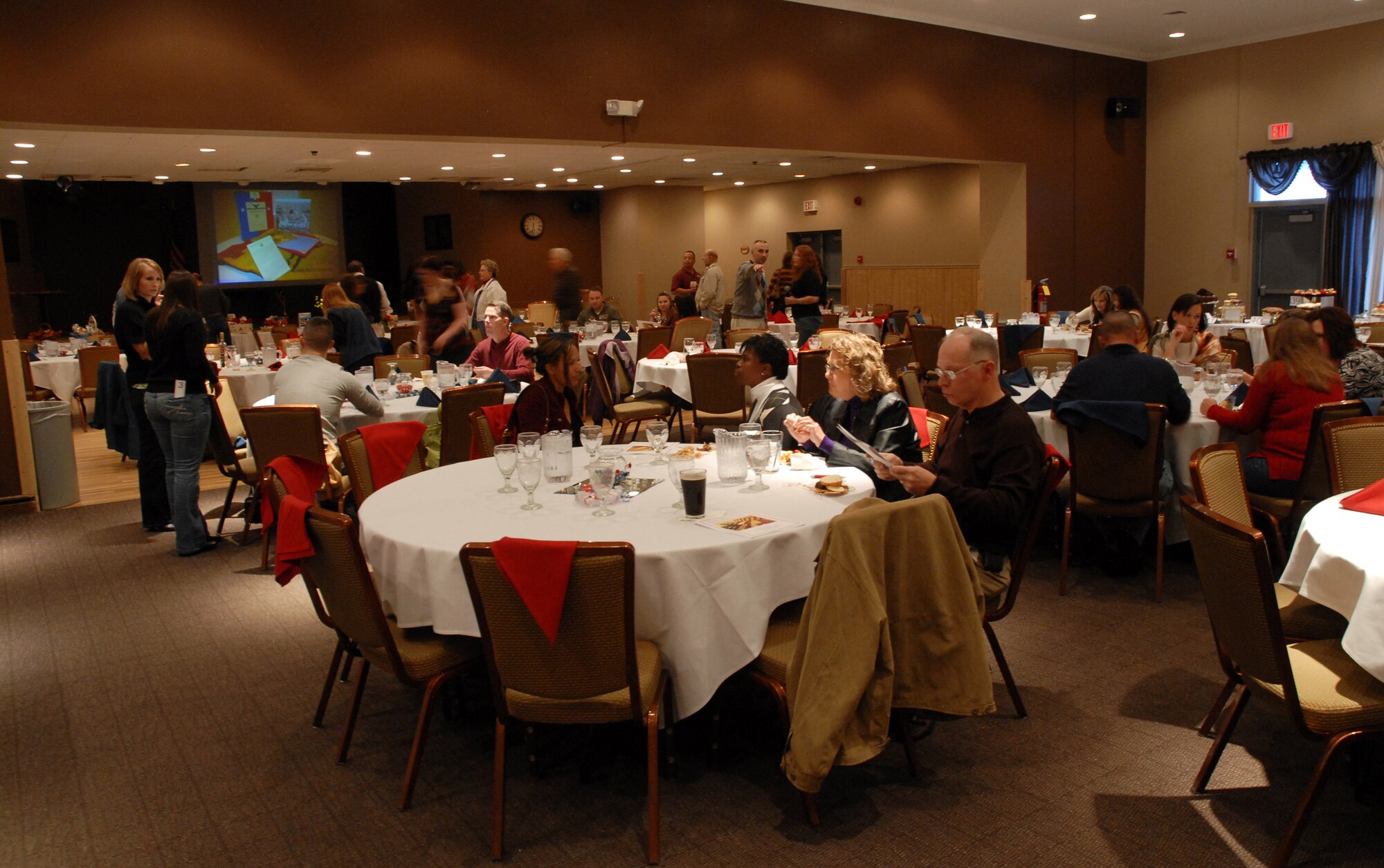 Members of Malmstrom leadership, retirees, elected officials from the local community, Military Affairs Committee members and representatives from First Liberty Federal Credit Union attended the 2010 Malmstrom Spouse's Club Mercantile Auction. The 112 attendees contributed more than $15,000 to scholarship funds. (U.S. Air Force photo/Staff Sgt. Dillon White)