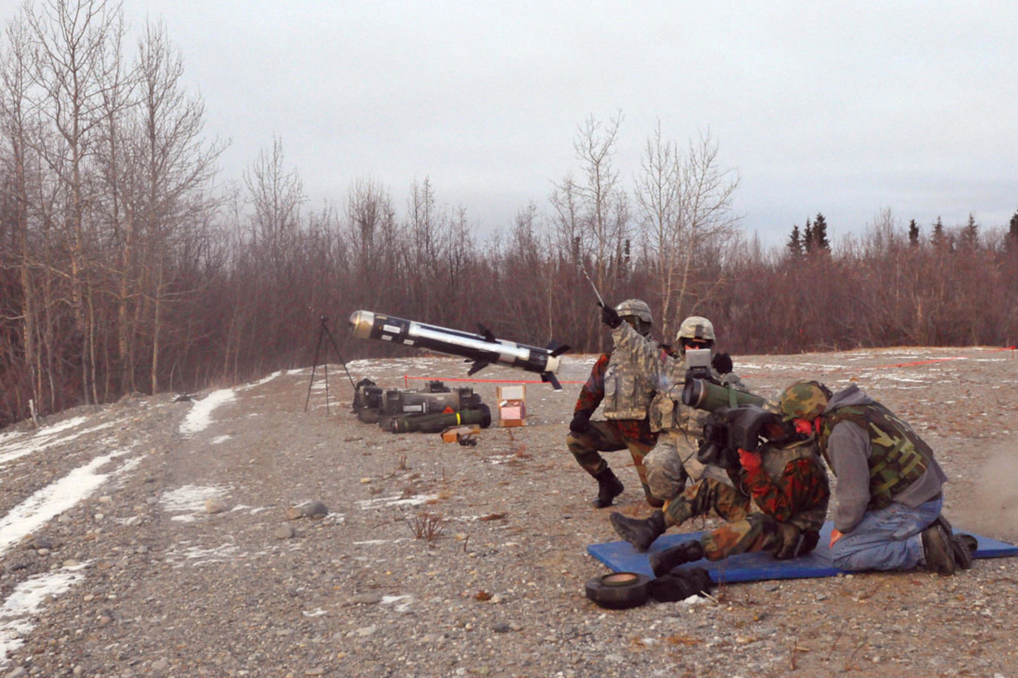 A soldier from the Indian Army fires a Javelin anti-tank missile at the Donnelly Training Area, Monday, during Yudh Abhyas 2010, an annual bilateral training exercise between the U.S. and Indian armies. (U.S. Army photo/Spc. Thomas Duval)
