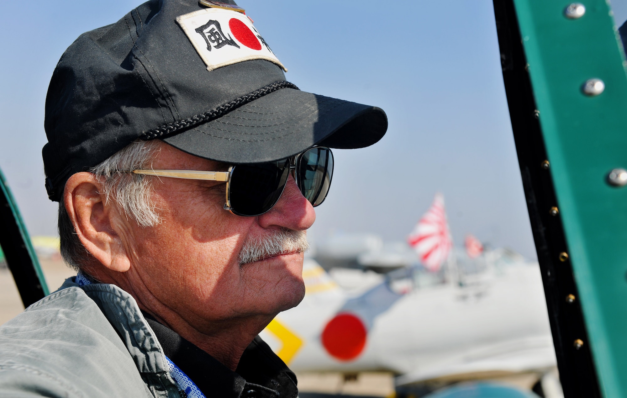MOODY AIR FORCE BASE, Ga. -- Billy Parker, Commemorative Air Force pilot, sits in the cock pit of a Mitsubishi A6M Zero Replica while preparing for a performance at the Community Appreciation Day Air Show Nov. 13. The CAF began with a single plane and a small group of ex- service pilots from Rio Grande Valley, Texas; they purchase a P-51 Mustang in 1957, A short while later they added a pair of F8F Bearcats, the mission of the CAF became clear: save an example of every aircraft that flew during World War II. (U.S. Air Force photo/Airman 1st Class Joshua Green)(RELEASED)
