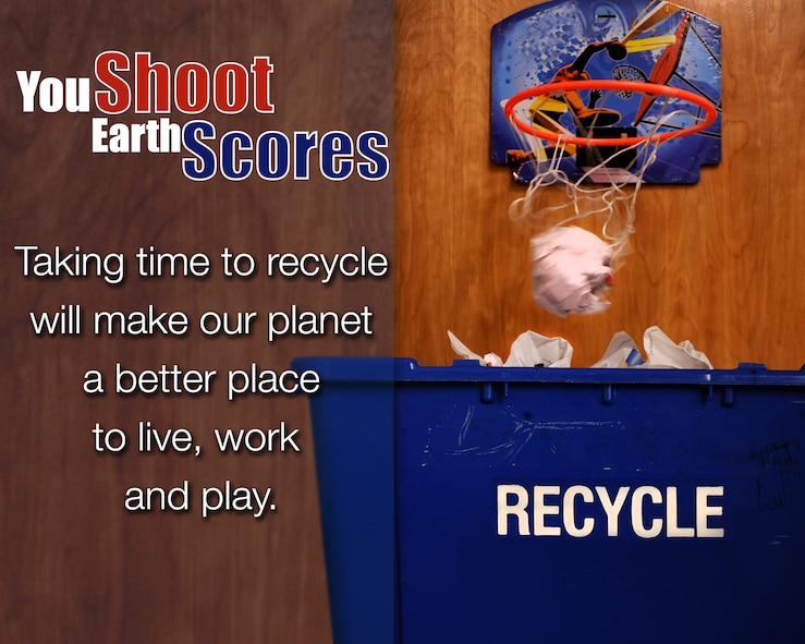 MOODY AIR FORCE BASE, Ga. -- Moody will participate in America Recycles Day Nov. 15 and Airmen are encourage to take a shot at recycling. Nearly $54,000 was returned to the base for its recycling efforts in 2009. (U.S. Air Force photo illustration/Airman 1st Class Benjamin Wiseman)(RELEASED)