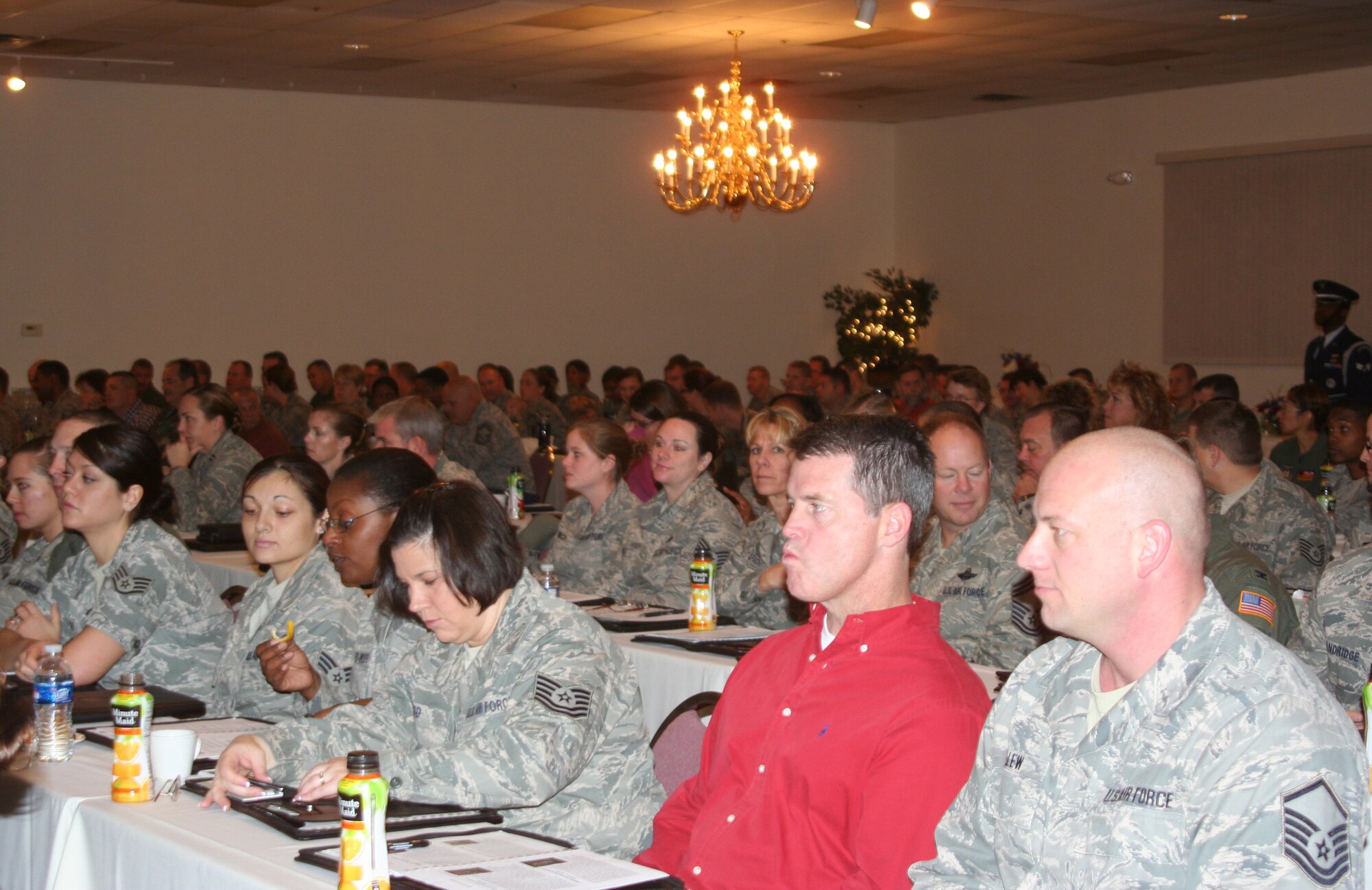 WRIGHT-PATTERSON AIR FORCE BASE, Ohio – More than 280 military members and civilians from all branches of service gathered at the Hope Hotel and Conference Center, Wright-Patterson Air Force Base, Ohio, Nov. 8 and 9 to take part in the first 445th Airlift Wing Professional Development Seminar. (U.S. Air Force photo/Stacy Vaughn)
