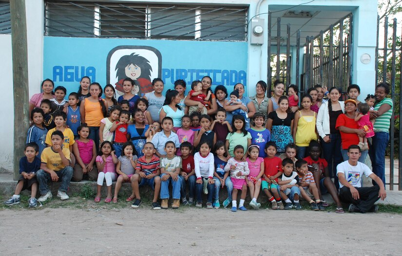 SOTO CANO AIR BASE, Honduras - Residents of the Hogar Tierra Santa Orphanage, Sunday, 14 Nov 2010.  20 members of the Joint Task Force-Bravo team visited the children to serve them dinner, bring clothing and participate in games and laughter.  The orphanage is just one of several that are sponsored by members of JTF-B. (U.S. Air Force photo/Capt. John T. Stamm)
