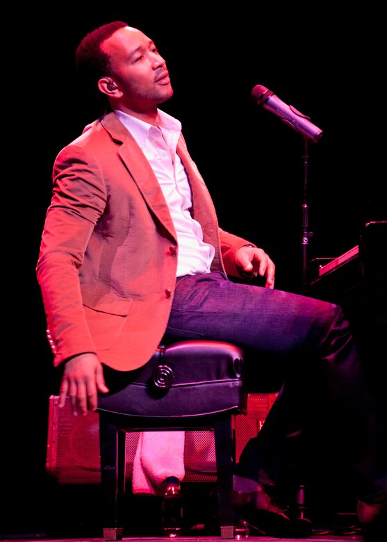 Six-time Grammy winning R & B star John Legend entertained a crowd of more than 1,000 at the Mattie Kelly Performing Arts Center in Niceville, Fla., Nov. 13.  The show was part of the Air Force Reserve's “Stateside Tour for the Troops” series of concerts and special events.  Military and family members from Eglin Air Force Base, Hurlburt and Duke Field were given ticketed invitations to spend an “Evening with John Legend.”  Tour for the Troops is tied to the Reserve's Get One Now program and Reservists who refer a friend to the Air Force Reserve through Get One Now can receive free tickets to concerts and events, with VIP exclusives, like backstage photos or a meet and greet with the starts.  (U.S. Air Force photo/ Tech. Sgt. Samuel King Jr.)