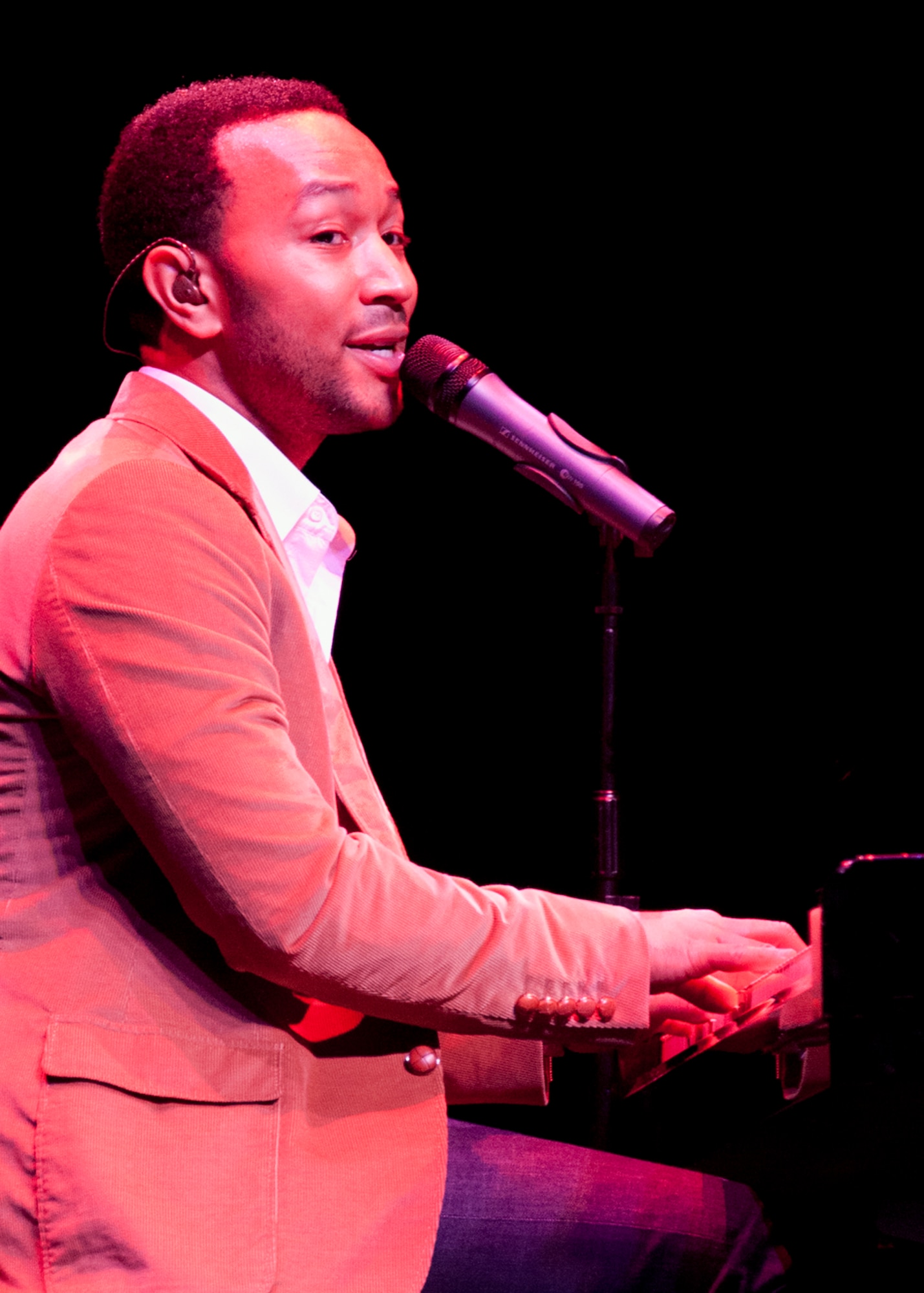 Six-time Grammy winning R & B star John Legend entertained a crowd of more than 1,000 at the Mattie Kelly Performing Arts Center in Niceville, Fla., Nov. 13.  The show was part of the Air Force Reserve's “Stateside Tour for the Troops” series of concerts and special events.  Military and family members from Eglin Air Force Base, Hurlburt and Duke Field were given ticketed invitations to spend an “Evening with John Legend.”  Tour for the Troops is tied to the Reserve's Get One Now program and Reservists who refer a friend to the Air Force Reserve through Get One Now can receive free tickets to concerts and events, with VIP exclusives, like backstage photos or a meet and greet with the starts.  (U.S. Air Force photo/ Tech. Sgt. Samuel King Jr.)