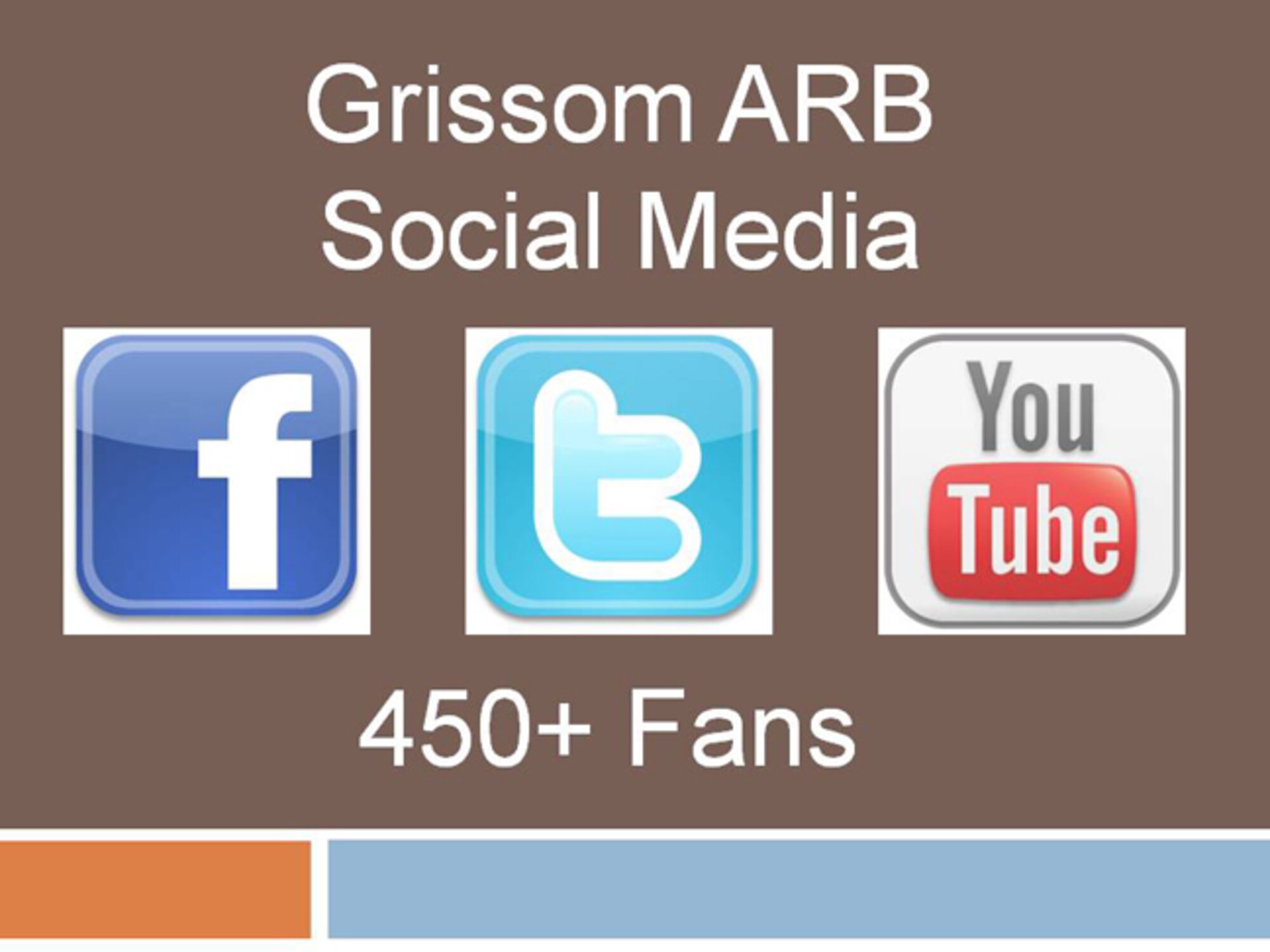 GRISSOM AIR RESERVE BASE, Ind., --  Grissom ARB has established a presence on three social media sites including Facebook, Twitter and You Tube.  (U.s. Air Force graphic)